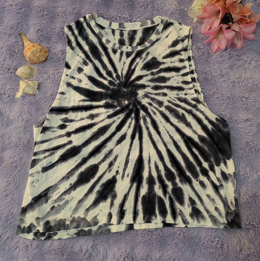 Cascade Collective Black Tie-Dye Muscle Tank